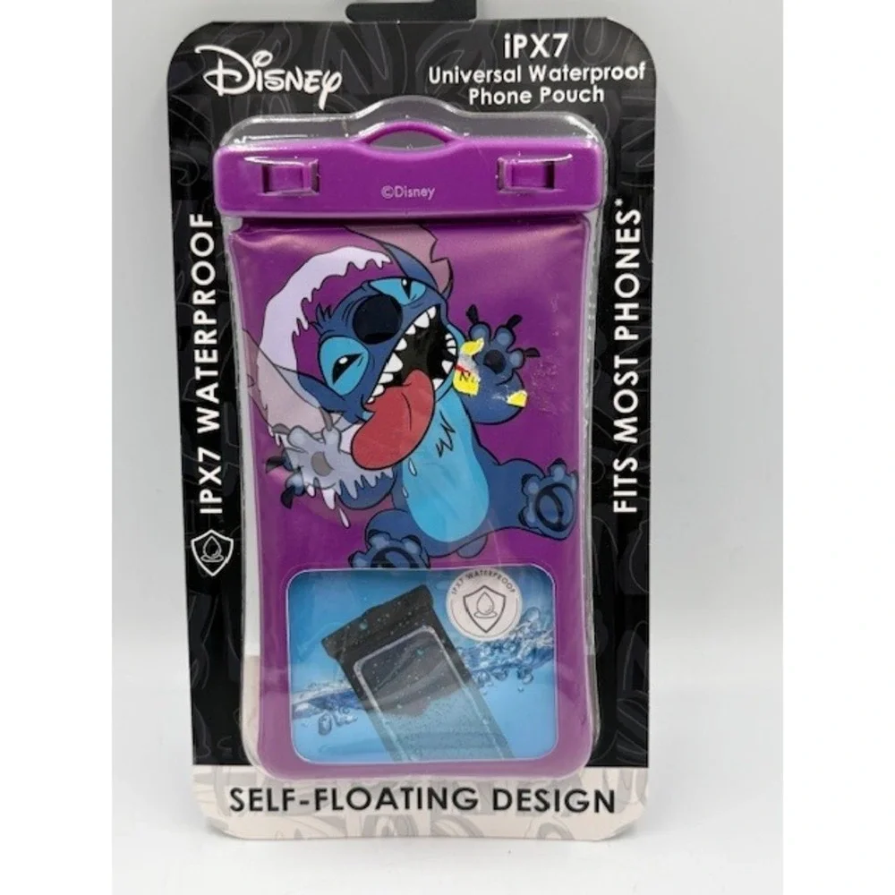 Disney‎ Stitch IPX7 Universal Waterproof Phone Pouch Self-Floating Purple Case